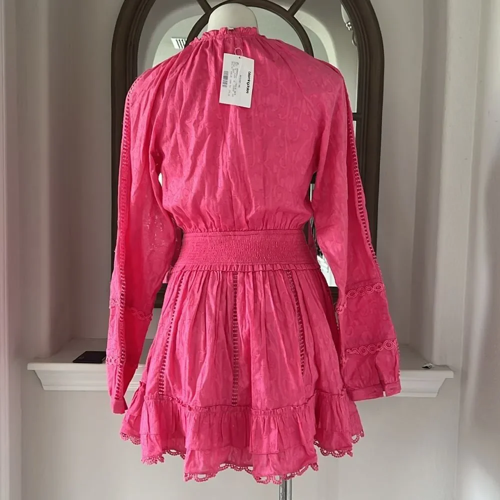 Hemant and Nandita Cotton Ruffled Eyelet Dress, Pink, New, Size XS - Picture 4 of 8